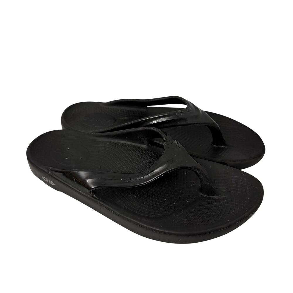 OOFOS OOlala Sandals Women’s Size 8 Black Thong Flip Flop Recovery